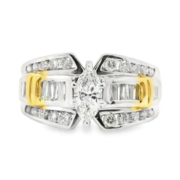 Estate 14K White and Yellow Gold Diamond Engagement Ring Koerbers Fine Jewelry Inc New Albany, IN