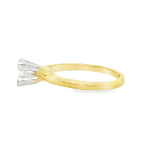 Estate 14K Two Tone Yellow and White Gold Solitaire Engagement Ring Image 2 Koerbers Fine Jewelry Inc New Albany, IN