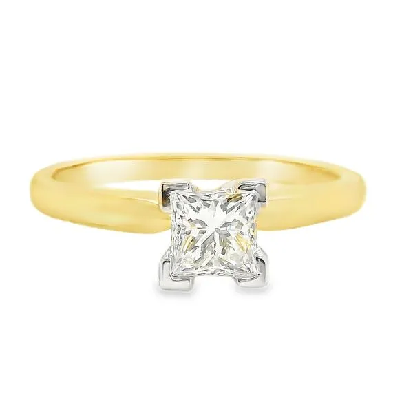Estate 14K Two Tone Yellow and White Gold Solitaire Engagement Ring Koerbers Fine Jewelry Inc New Albany, IN
