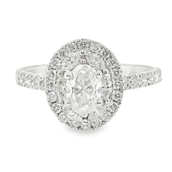 Estate 14K White Gold Oval Halo Natural Diamond Engagement Ring 2.76 CTW Koerbers Fine Jewelry Inc New Albany, IN