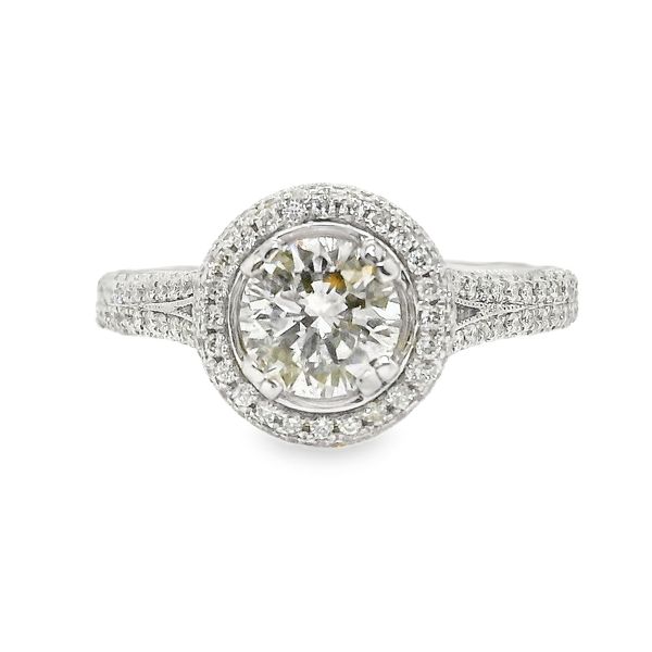 Estate 14K White Gold Halo Diamond Engagement Ring Koerbers Fine Jewelry Inc New Albany, IN