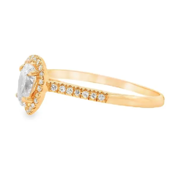 Estate 14K Rose Gold Pear Shaped Diamond Halo Engagement Ring Image 2 Koerbers Fine Jewelry Inc New Albany, IN