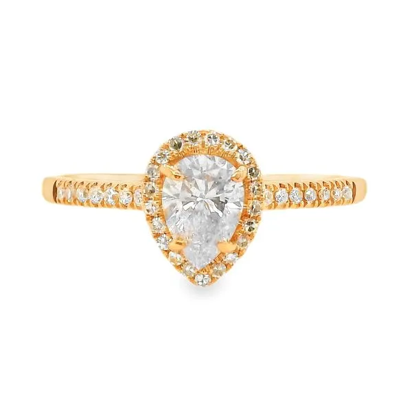 Estate 14K Rose Gold Pear Shaped Diamond Halo Engagement Ring Koerbers Fine Jewelry Inc New Albany, IN