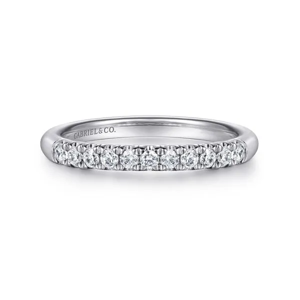 Estate 14K White Gold Prong Set Straight Diamond Wedding Band Koerbers Fine Jewelry Inc New Albany, IN