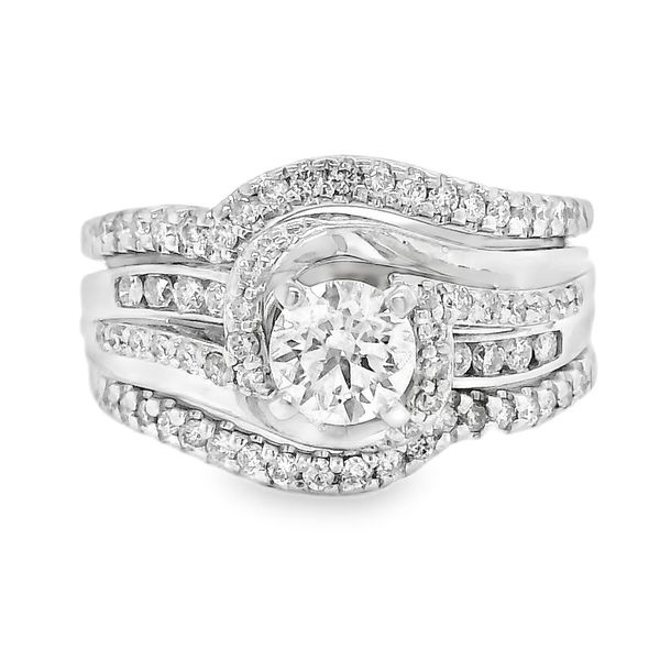 Estate White Gold Soldered Engagement Ring and Wedding Bands Koerbers Fine Jewelry Inc New Albany, IN