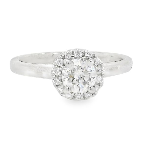 Estate 18K White Gold Diamond Halo Engagement Ring Koerbers Fine Jewelry Inc New Albany, IN