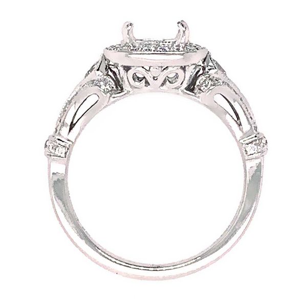 Estate 14K White Gold Vintage Halo Semi Mount Engagement Ring Image 3 Koerbers Fine Jewelry Inc New Albany, IN