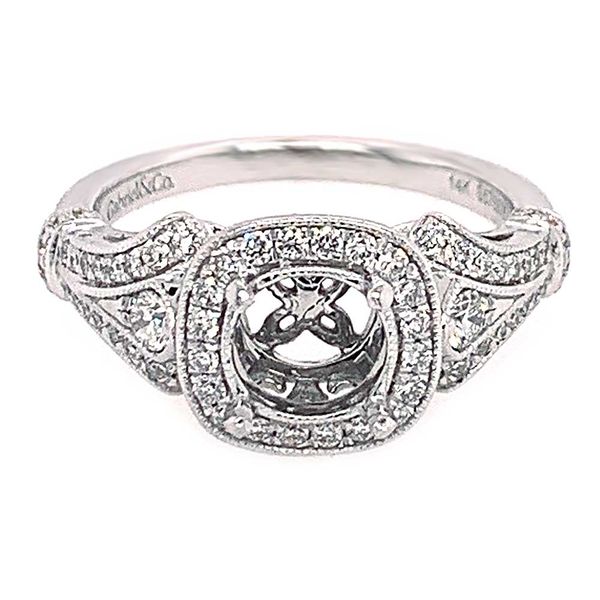 Estate 14K White Gold Vintage Halo Semi Mount Engagement Ring Koerbers Fine Jewelry Inc New Albany, IN