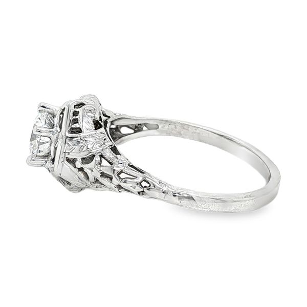 Estate 18K White Gold Vintage Diamond Engagement Ring Image 2 Koerbers Fine Jewelry Inc New Albany, IN
