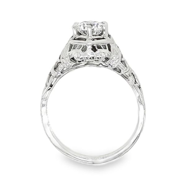 Estate 18K White Gold Vintage Diamond Engagement Ring Image 3 Koerbers Fine Jewelry Inc New Albany, IN