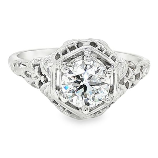 Estate 18K White Gold Vintage Diamond Engagement Ring Koerbers Fine Jewelry Inc New Albany, IN