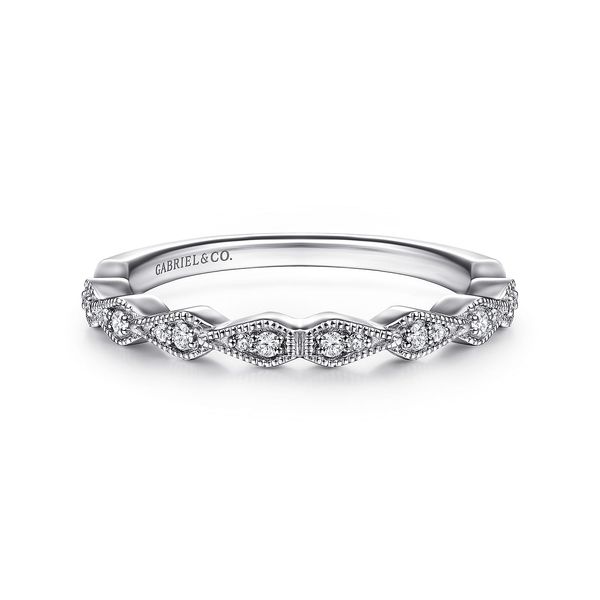 Estate 14K White Gold Diamond Wedding Band Koerbers Fine Jewelry Inc New Albany, IN