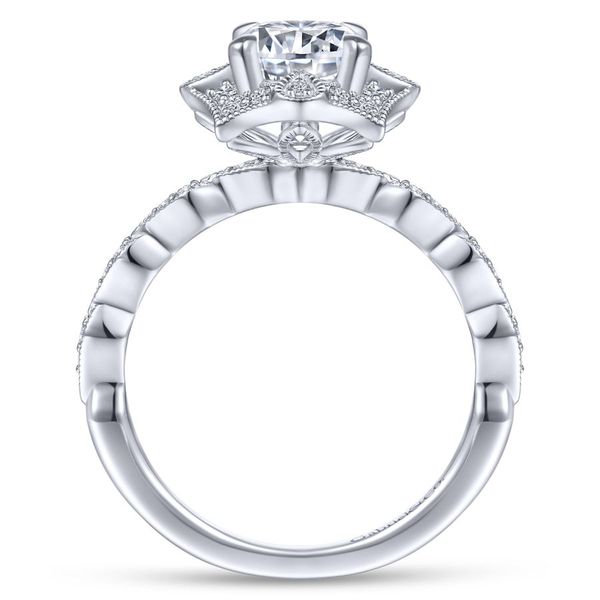 14K White Gold Art Deco Halo Diamond Engagement Ring Image 2 Koerbers Fine Jewelry Inc New Albany, IN