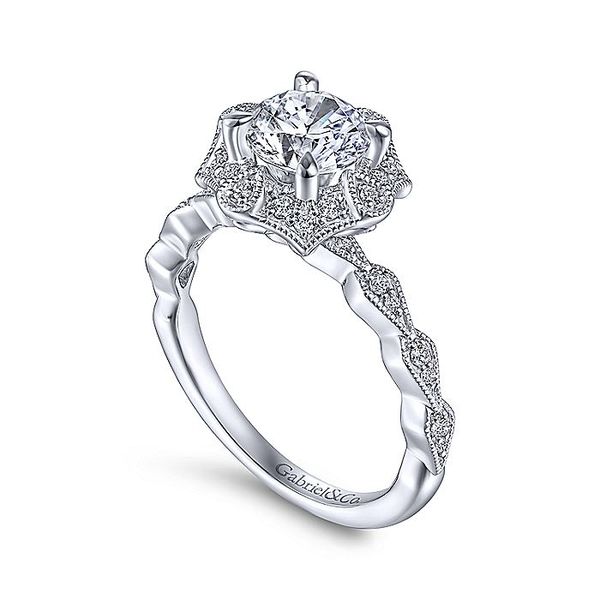 14K White Gold Art Deco Halo Diamond Engagement Ring Image 3 Koerbers Fine Jewelry Inc New Albany, IN