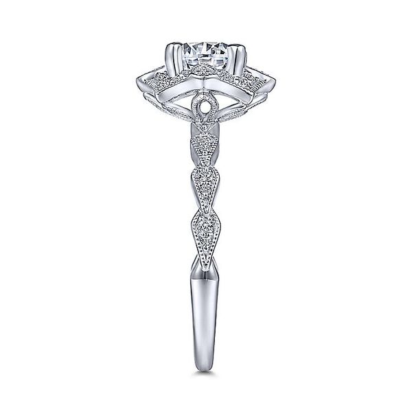 14K White Gold Art Deco Halo Diamond Engagement Ring Image 4 Koerbers Fine Jewelry Inc New Albany, IN