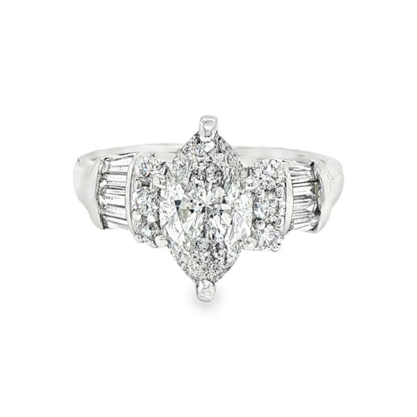 Estate 14K White Gold Marquise Diamond Engagement Ring Koerbers Fine Jewelry Inc New Albany, IN