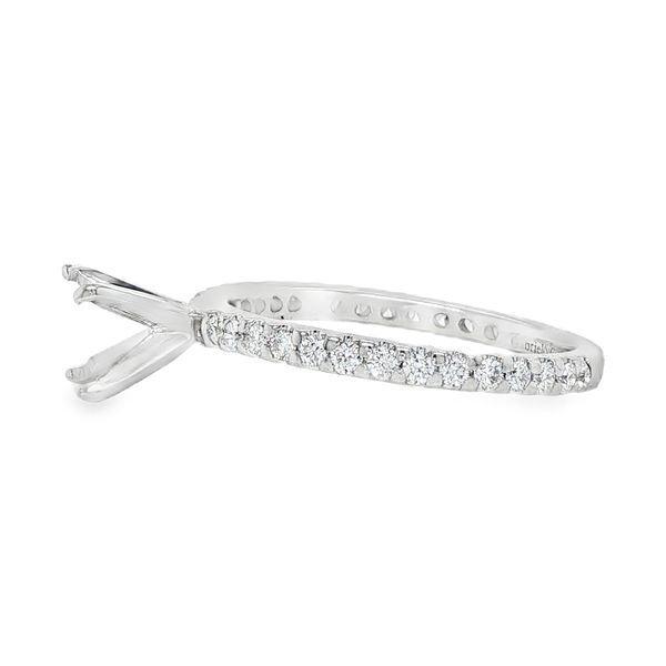 Estate 14K White Gold Diamond Single Row Engagement Ring Mounting Image 2 Koerbers Fine Jewelry Inc New Albany, IN