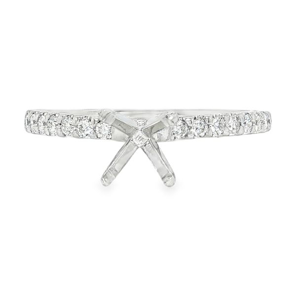 Estate 14K White Gold Diamond Single Row Engagement Ring Mounting Koerbers Fine Jewelry Inc New Albany, IN