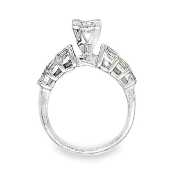 Estate 14K White Gold Side Stone Engagement Ring Image 3 Koerbers Fine Jewelry Inc New Albany, IN