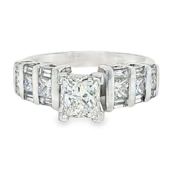 Estate 14K White Gold Side Stone Engagement Ring Koerbers Fine Jewelry Inc New Albany, IN