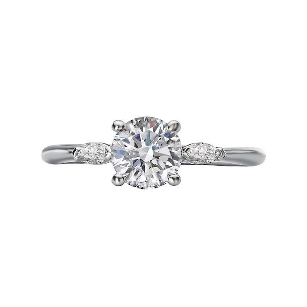 Estate 14K White Gold Classic Diamond Semi-Mount 3-Stone Engagement Ring Image 2 Koerbers Fine Jewelry Inc New Albany, IN