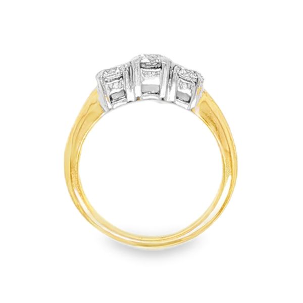 Estate 14K Yellow Gold Three Stone Diamond Engagement Ring 0.75 CTW Image 3 Koerbers Fine Jewelry Inc New Albany, IN