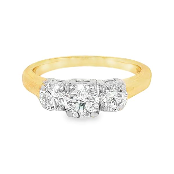 Estate 14K Yellow Gold Three Stone Diamond Engagement Ring 0.75 CTW Koerbers Fine Jewelry Inc New Albany, IN