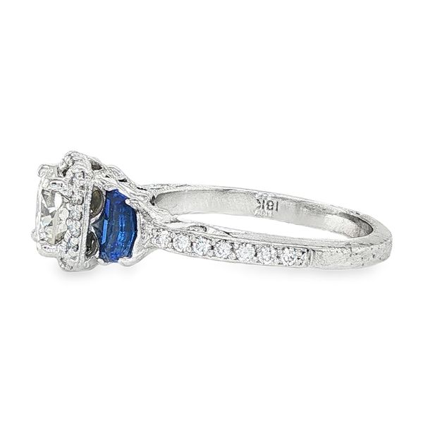 Estate 18K Yellow Gold Sapphire and Diamond Engagement Ring Image 2 Koerbers Fine Jewelry Inc New Albany, IN