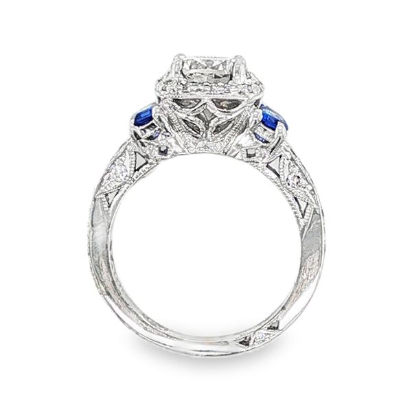 Estate 18K Yellow Gold Sapphire and Diamond Engagement Ring Image 3 Koerbers Fine Jewelry Inc New Albany, IN