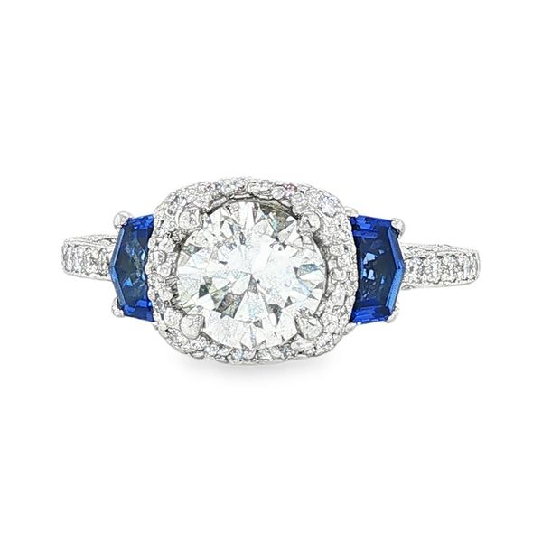 Estate 18K Yellow Gold Sapphire and Diamond Engagement Ring Koerbers Fine Jewelry Inc New Albany, IN