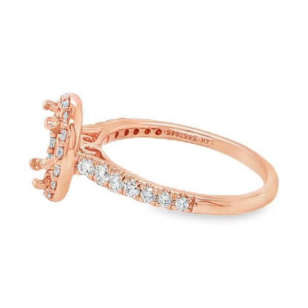 Estate 14K Rose Gold Diamond Halo Semi Mount Engagement Ring Image 2 Koerbers Fine Jewelry Inc New Albany, IN