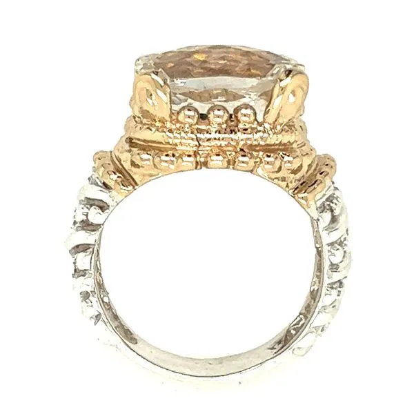 Estate Two-Tone Sterling Silver  & 14K White Quartz Ring Image 2 Koerbers Fine Jewelry Inc New Albany, IN
