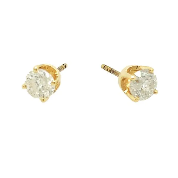 Estate 14K Yellow Gold 4 Prong Diamond Stud Earrings 1.00 CTW Koerbers Fine Jewelry Inc New Albany, IN