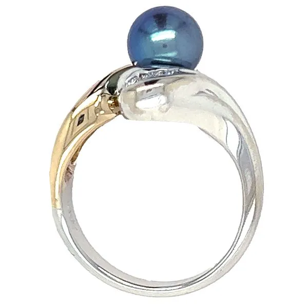Estate 14K Two Tone White and Yellow Gold Tahitian Pearl Fashion Ring Image 2 Koerbers Fine Jewelry Inc New Albany, IN