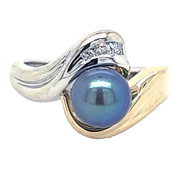 Estate 14K Two Tone White and Yellow Gold Tahitian Pearl Fashion Ring Koerbers Fine Jewelry Inc New Albany, IN
