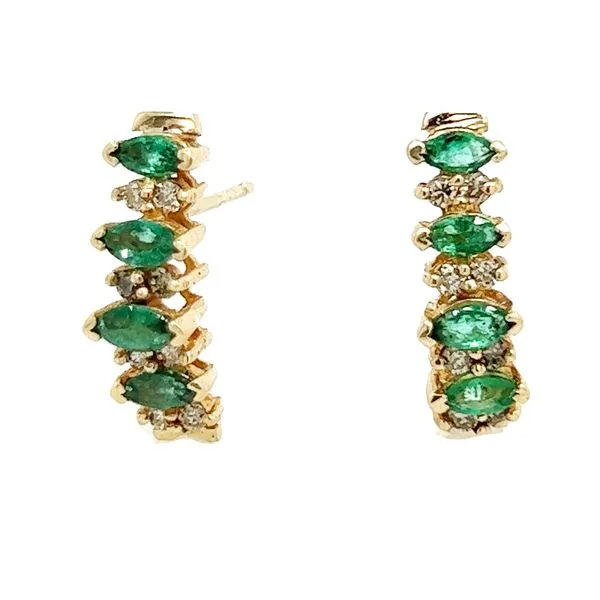 Estate 14K Yellow Gold Emerald Earrings Koerbers Fine Jewelry Inc New Albany, IN