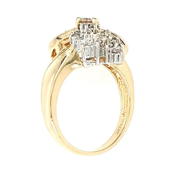 Estate 14K Yellow Gold and White Gold Diamond Cluster Fashion Ring Image 2 Koerbers Fine Jewelry Inc New Albany, IN