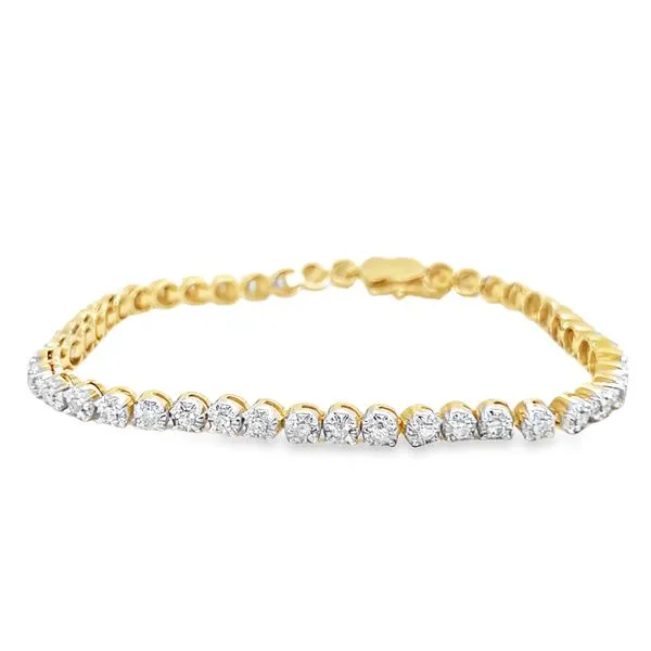Estate 14K 2-Tone White and Yellow Gold Illusion Setting Tennis Bracelet Koerbers Fine Jewelry Inc New Albany, IN