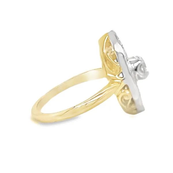 Estate 14K Yellow and White Gold Vintage Diamond Fashion Ring Image 4 Koerbers Fine Jewelry Inc New Albany, IN