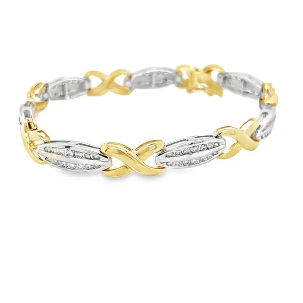 Estate 14K Two Tone Yellow and White Gold Diamond Bracelet Koerbers Fine Jewelry Inc New Albany, IN
