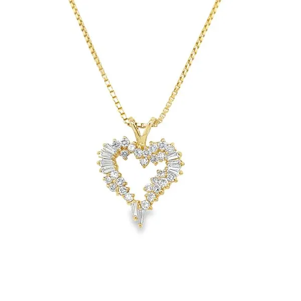 Estate 14K Yellow Gold Diamond Heart Pendant Koerbers Fine Jewelry Inc New Albany, IN