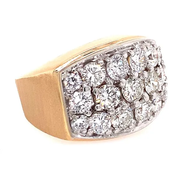Estate Gent's Two Tone 14K Yellow and White Gold Wide Shoulder Ring Image 2 Koerbers Fine Jewelry Inc New Albany, IN