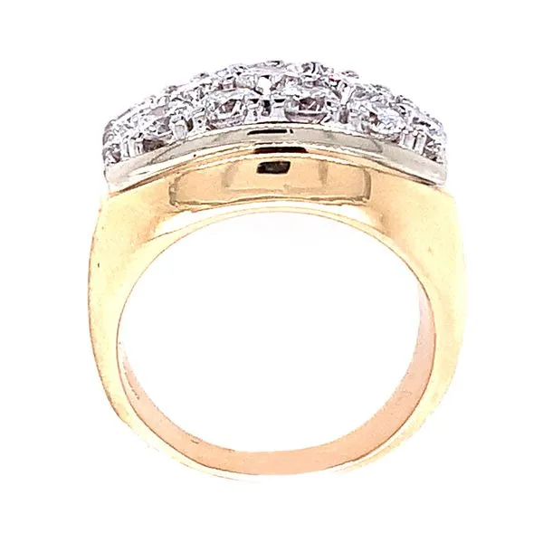 Estate Gent's Two Tone 14K Yellow and White Gold Wide Shoulder Ring Image 3 Koerbers Fine Jewelry Inc New Albany, IN