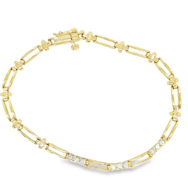 Estate 14K Yellow Gold Diamond Link Bracelet Koerbers Fine Jewelry Inc New Albany, IN