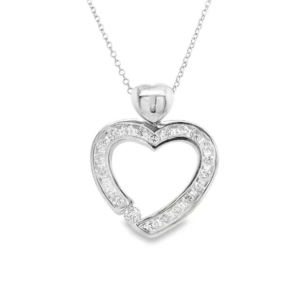Estate 14K White Gold Diamond Heart Necklace Koerbers Fine Jewelry Inc New Albany, IN