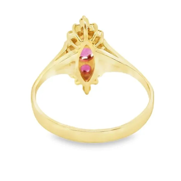 Estate 14K Yellow Gold Ruby and Diamond Marquise Shaped Cocktail Ring Image 3 Koerbers Fine Jewelry Inc New Albany, IN
