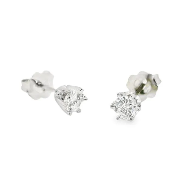 Estate 14K White Gold Diamond Stud Earrings 0.50 CTW Koerbers Fine Jewelry Inc New Albany, IN