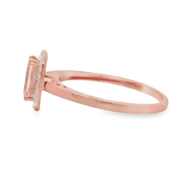 14K Rose Gold Cocktail Ring with Emerald Cut Morganite Gemstone Image 2 Koerbers Fine Jewelry Inc New Albany, IN