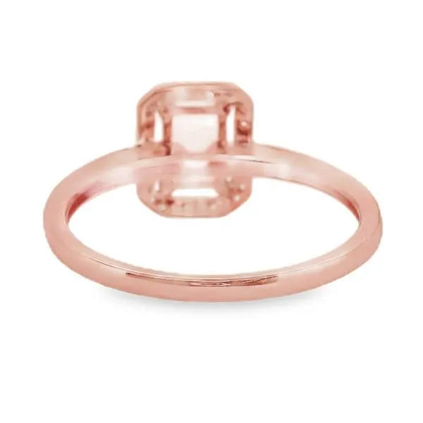 14K Rose Gold Cocktail Ring with Emerald Cut Morganite Gemstone Image 3 Koerbers Fine Jewelry Inc New Albany, IN