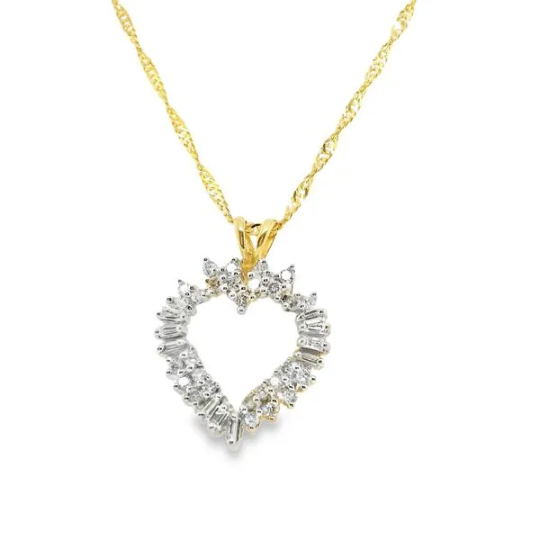 Estate 14K Yellow and White Gold Heart Necklace Koerbers Fine Jewelry Inc New Albany, IN